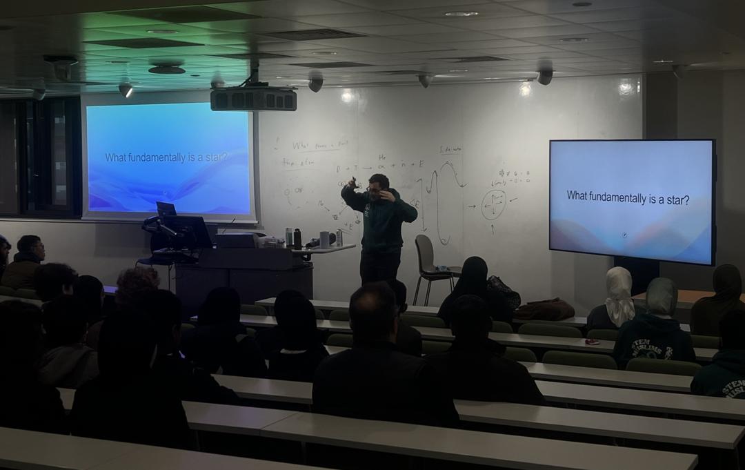 Lecturer teaching students